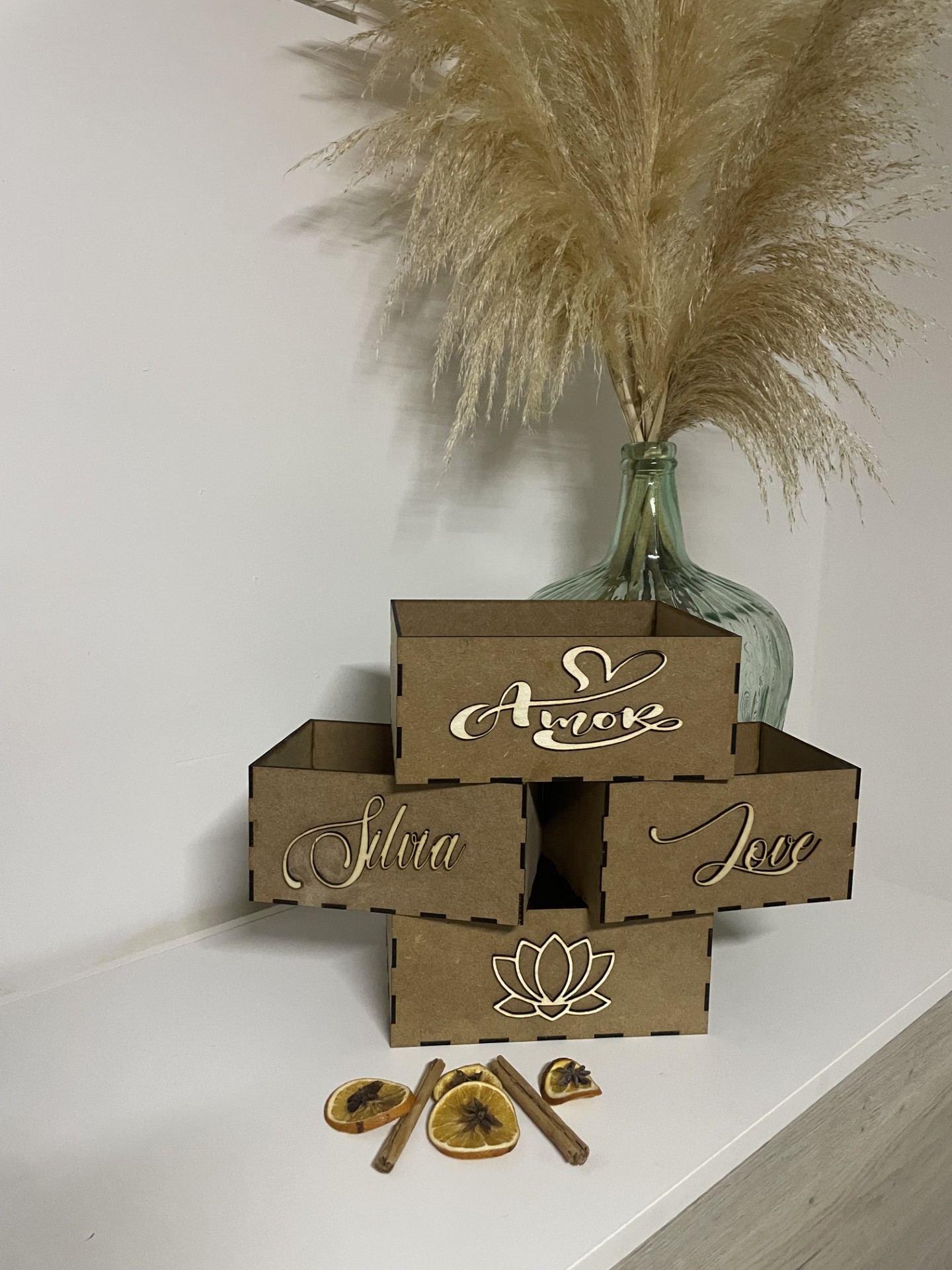 Caja Madera Natural con Detalle